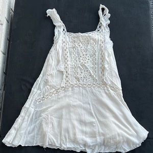 Free People Priscilla White Crochet Mini Dress in small